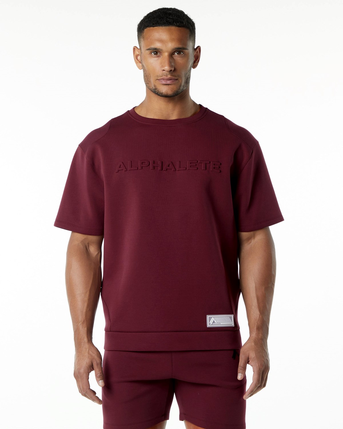 Alphalete Relaxed Interlock Knit Pullover Vínové | 81349MFQN