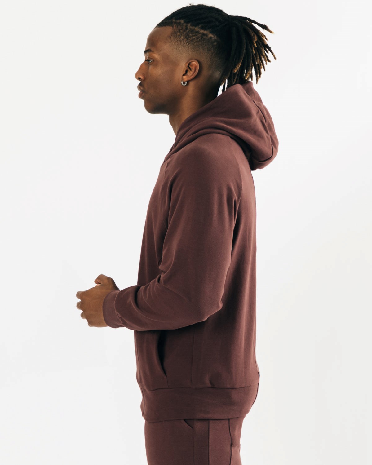 Alphalete Relaxed Single-Brushed Pullover Hoodie Mahogany | 50891BYJO