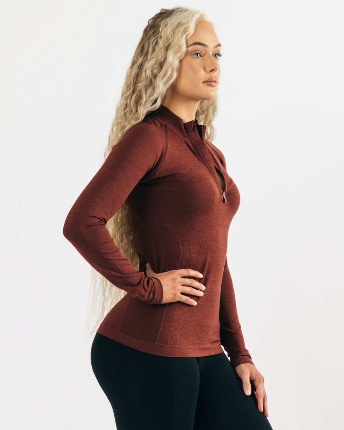 Alphalete Seamless Pullover Jacket Měď | 07158FYBS