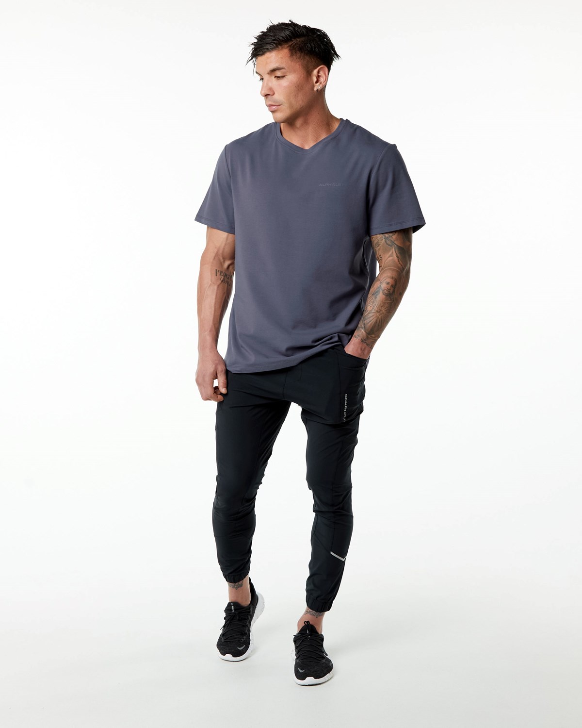 Alphalete Set-In Sleeve Tee Fialové | 40215SFNZ