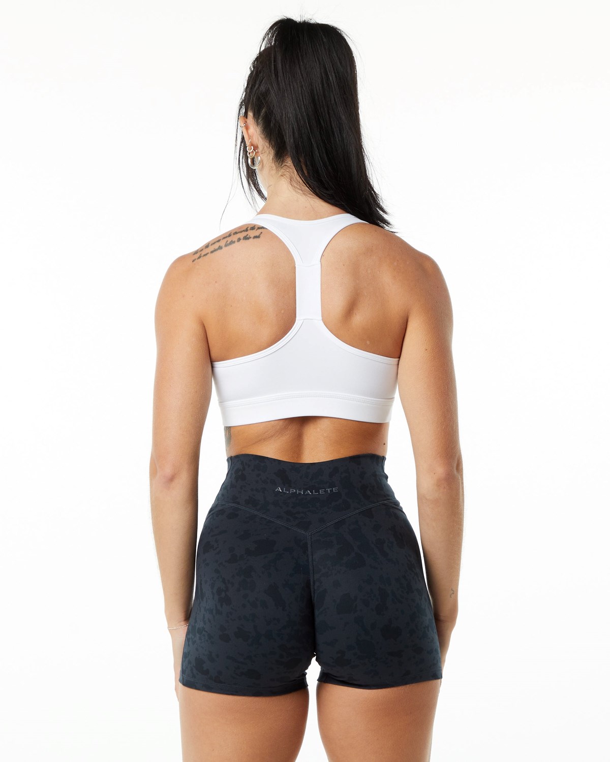 Alphalete Single Brushed Bra Bílé | 63972SQFH