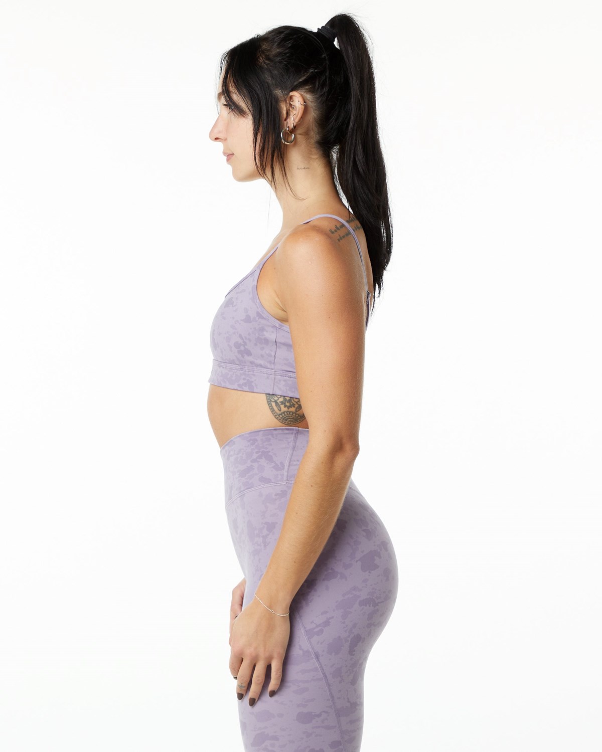 Alphalete Single Brushed Bra Pebble Print Misty Lilac | 83547JGXM