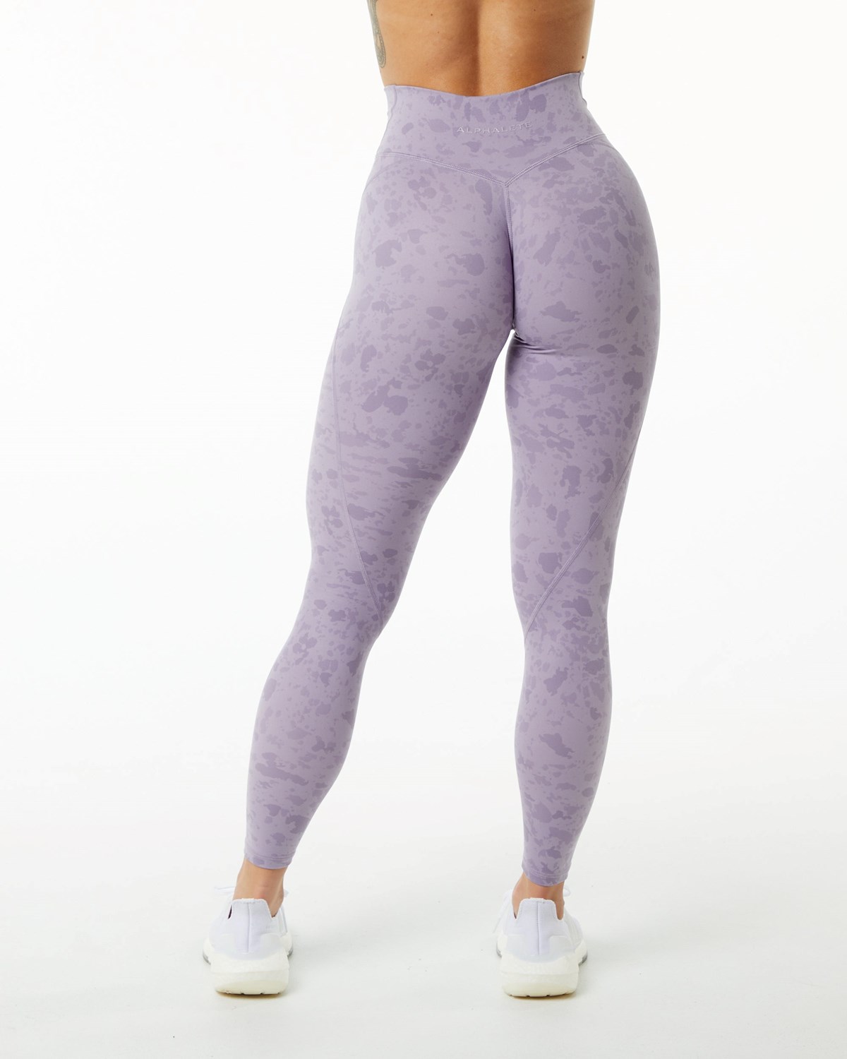 Alphalete Single Brushed Cross-Wrapped Legging Pebble Print Misty Lilac | 50873IYFS