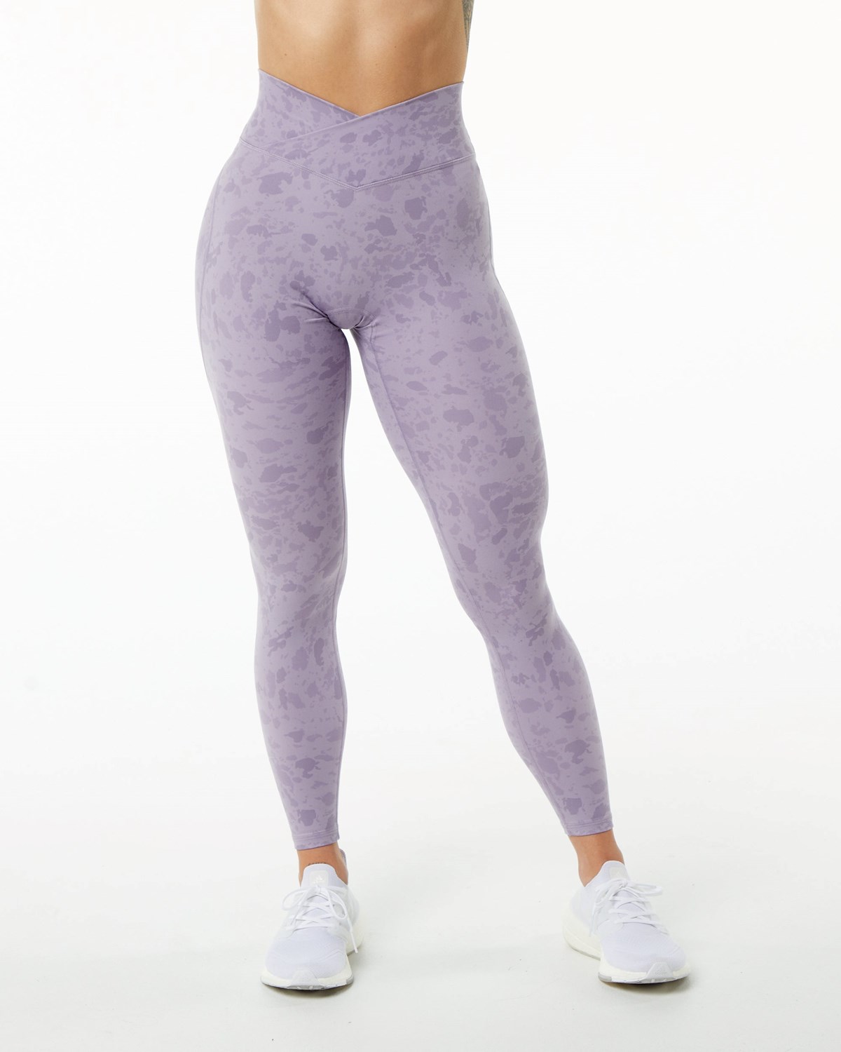 Alphalete Single Brushed Cross-Wrapped Legging Pebble Print Misty Lilac | 50873IYFS