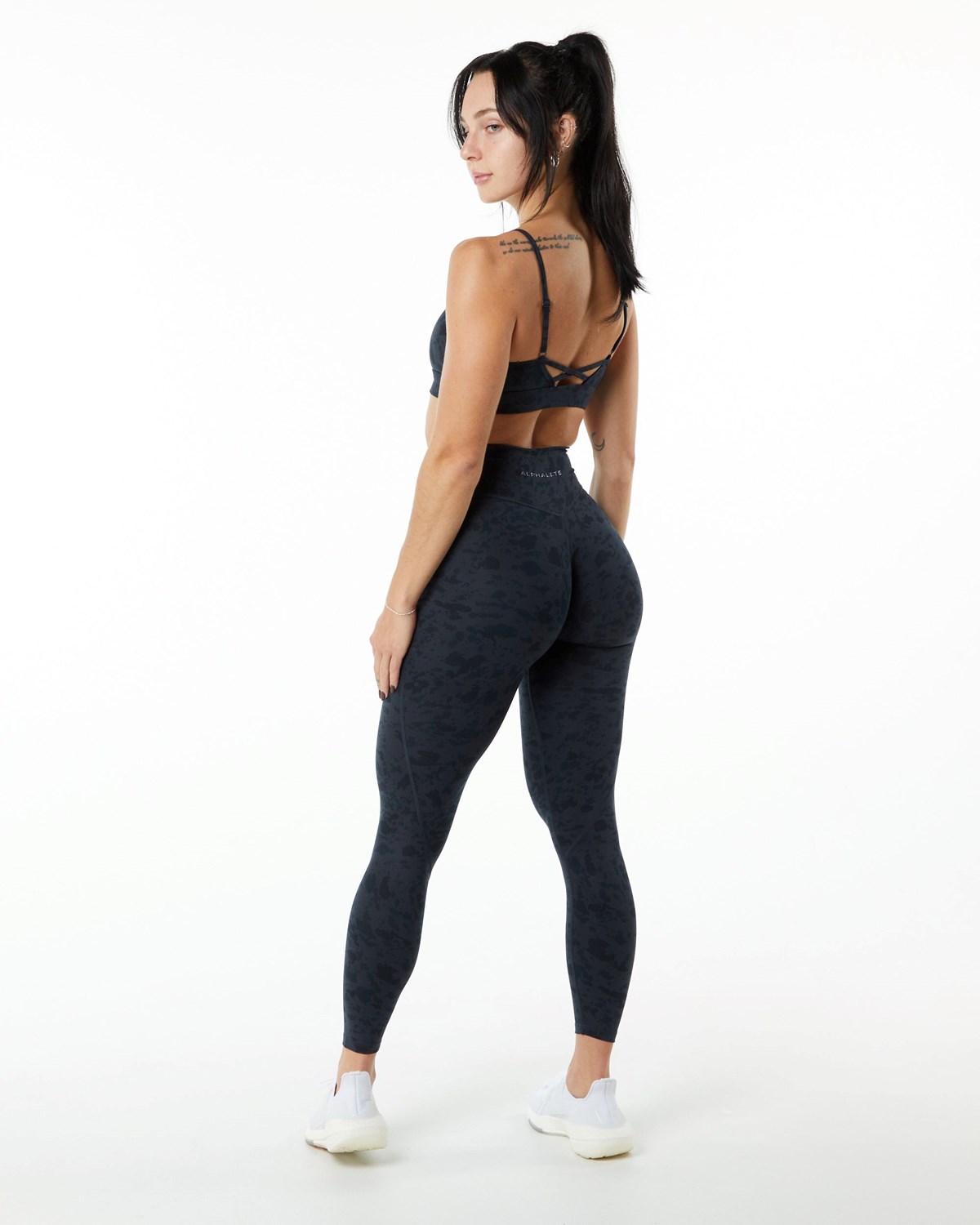 Alphalete Single Brushed Cross-Wrapped Legging Černé | 52310SOWQ