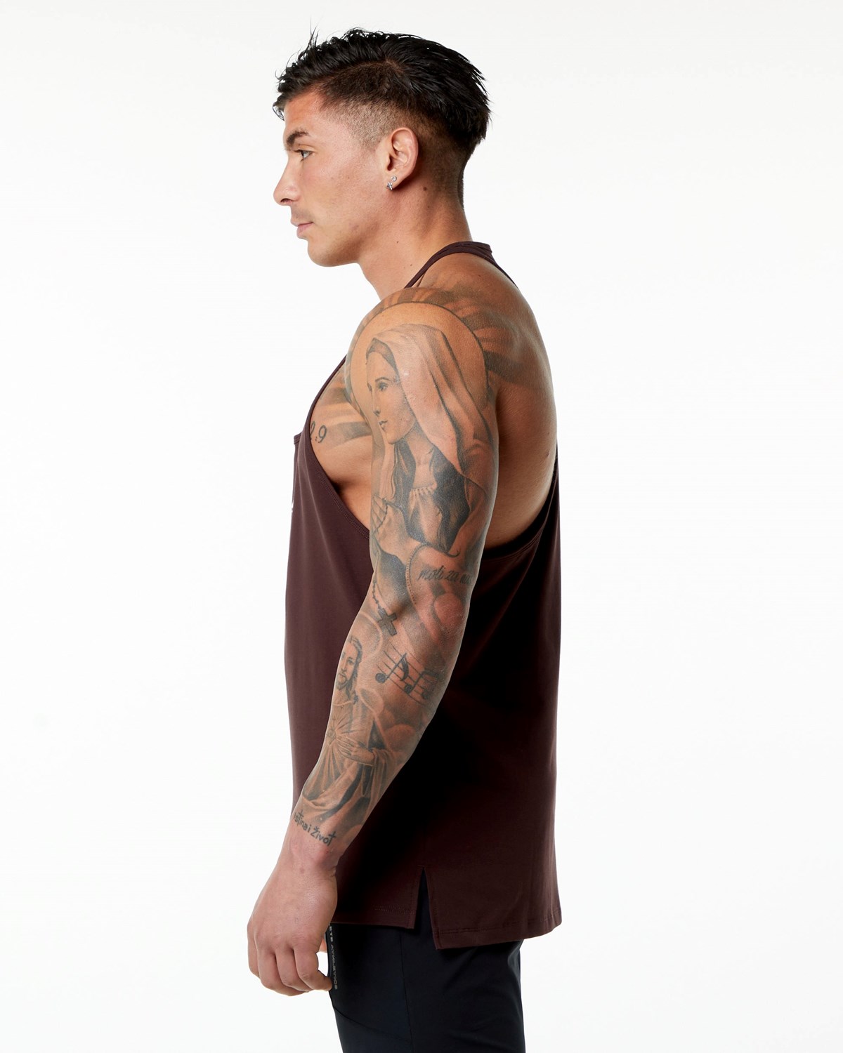 Alphalete Stepped Hem Stringer Vínové | 53874JOEK