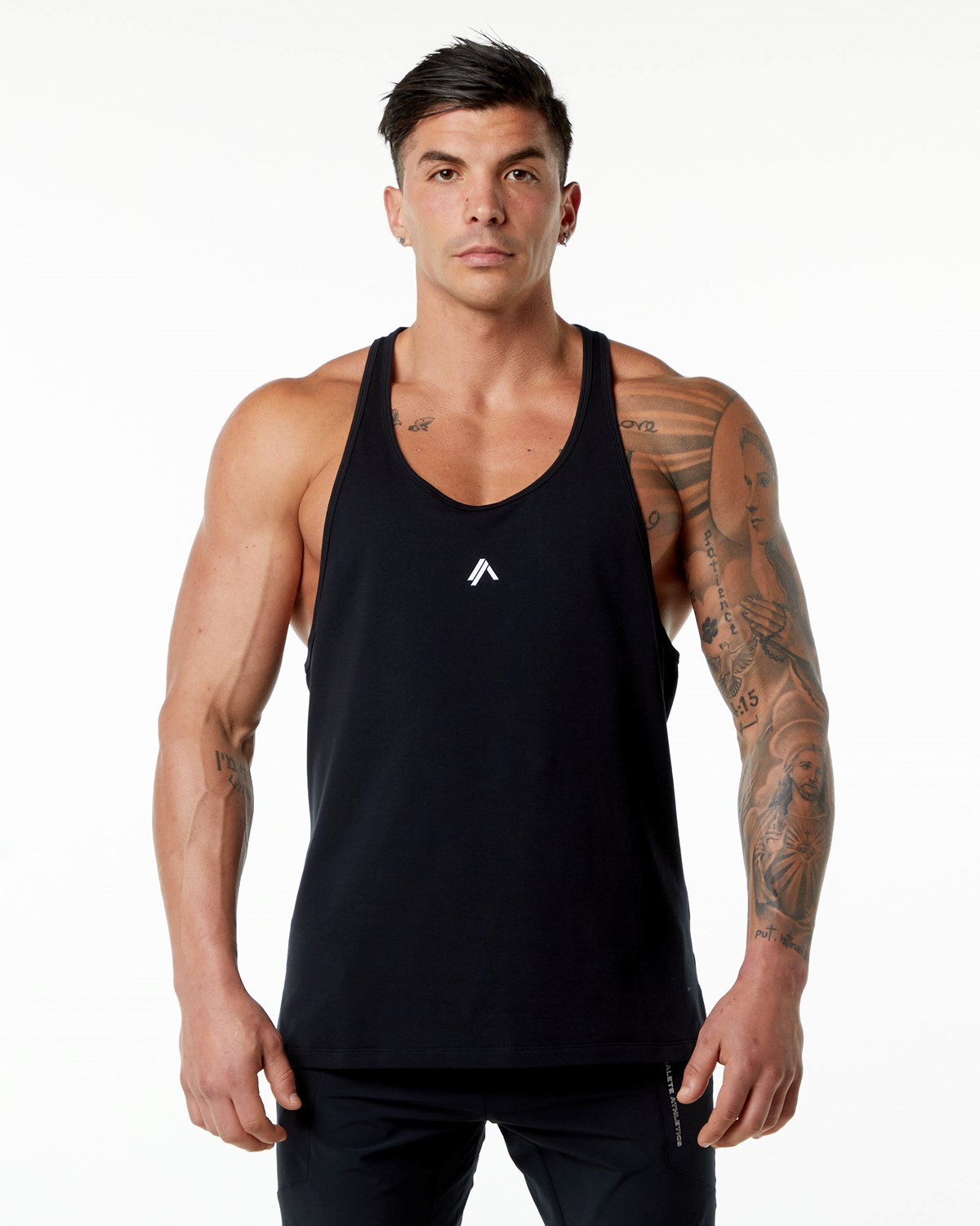 Alphalete Stepped Hem Stringer Černé | 52684PESK