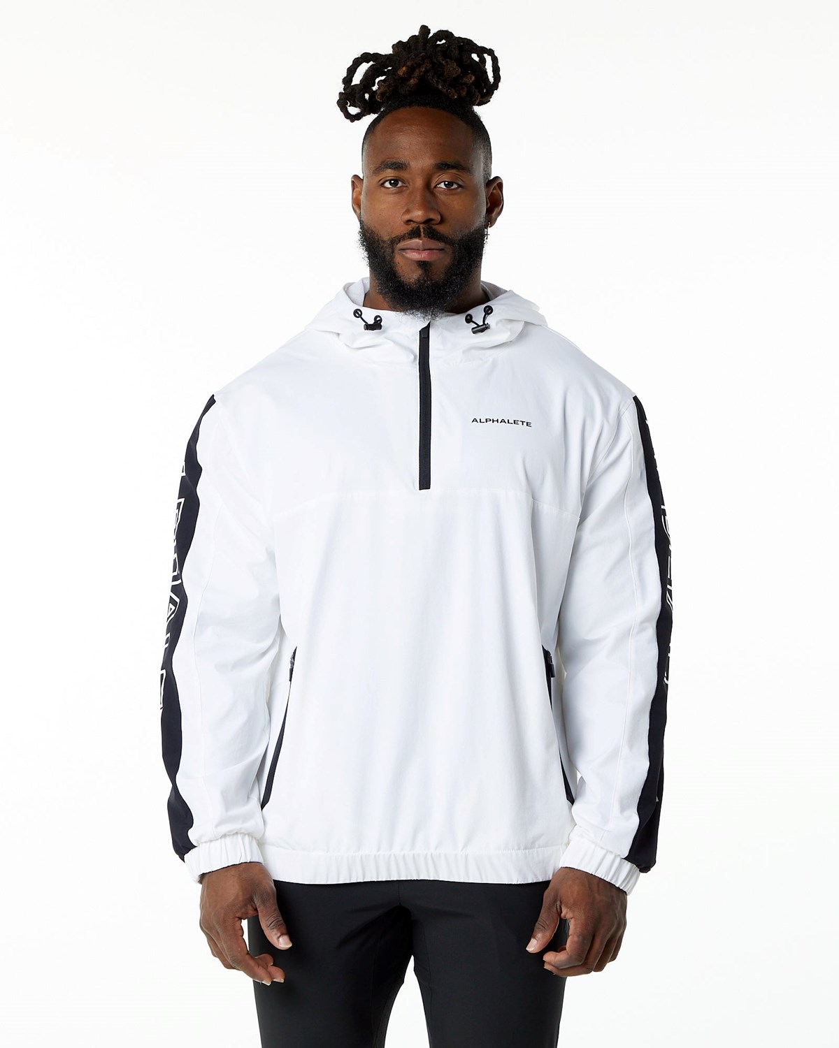 Alphalete Woven Performance Jacket Bílé | 48173NPHZ