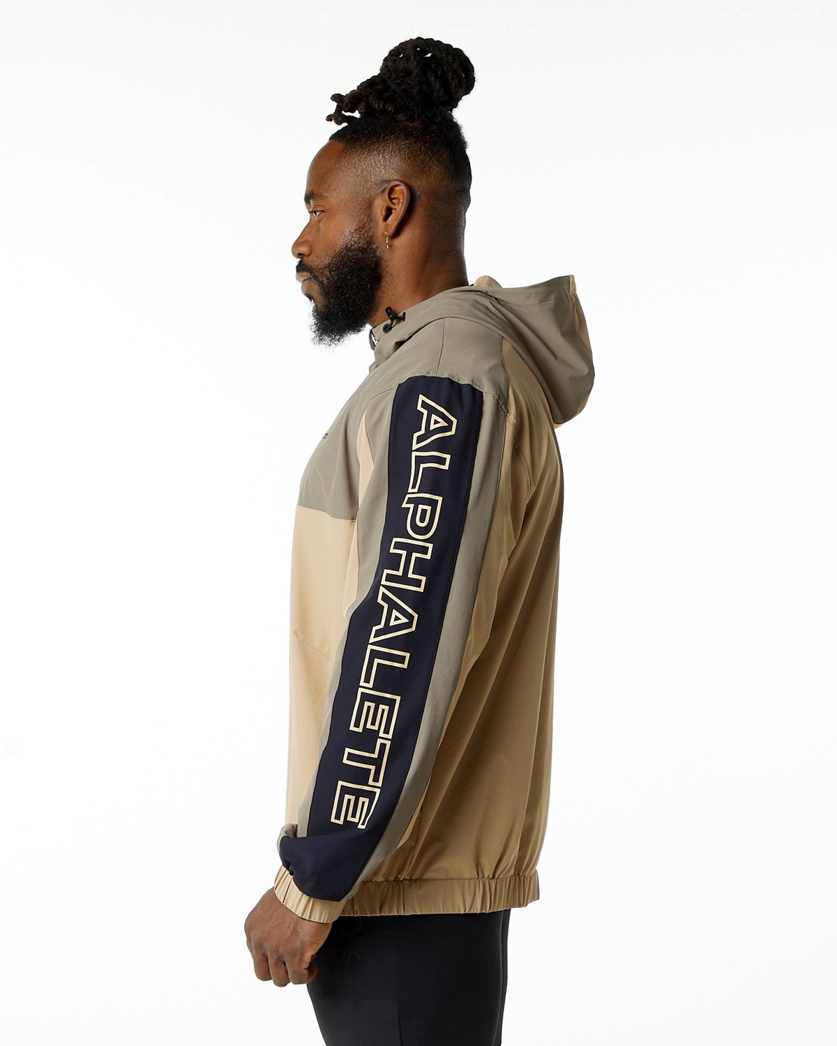 Alphalete Woven Performance Jacket Desert Safari | 48196UJAE