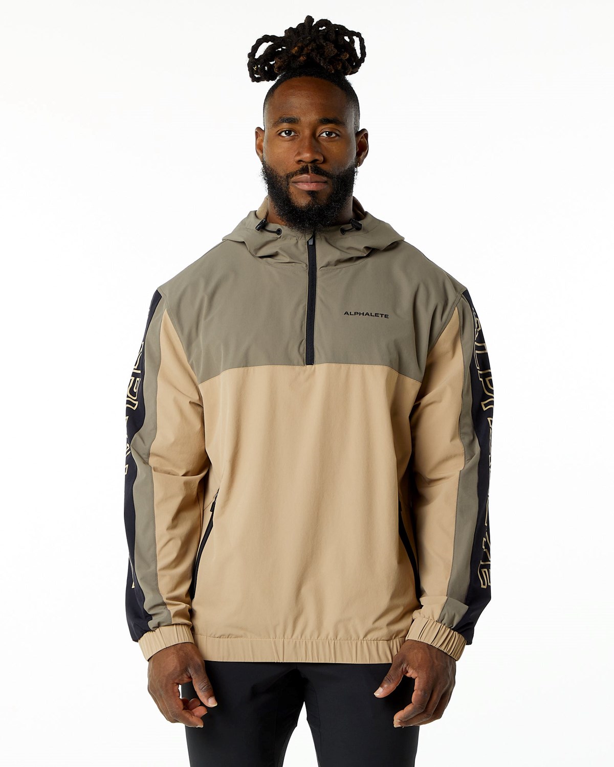 Alphalete Woven Performance Jacket Desert Safari | 48196UJAE