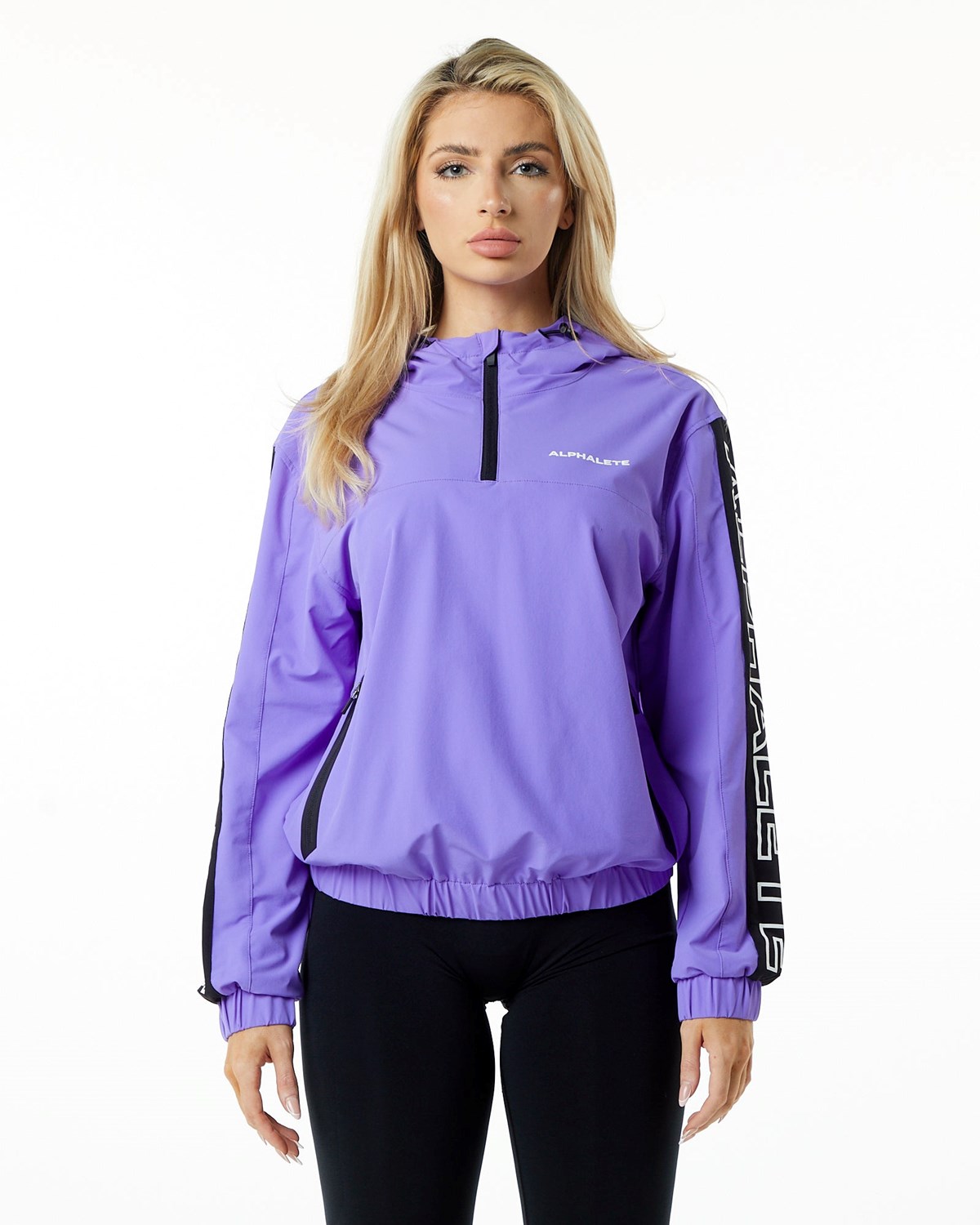 Alphalete Woven Performance Jacket Synthetic Violet | 69840HVBZ