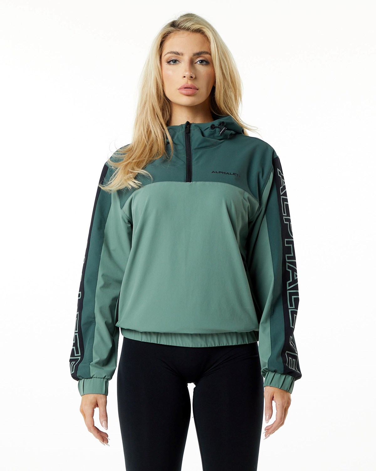 Alphalete Woven Performance Jacket Wild Sage | 01794COIH